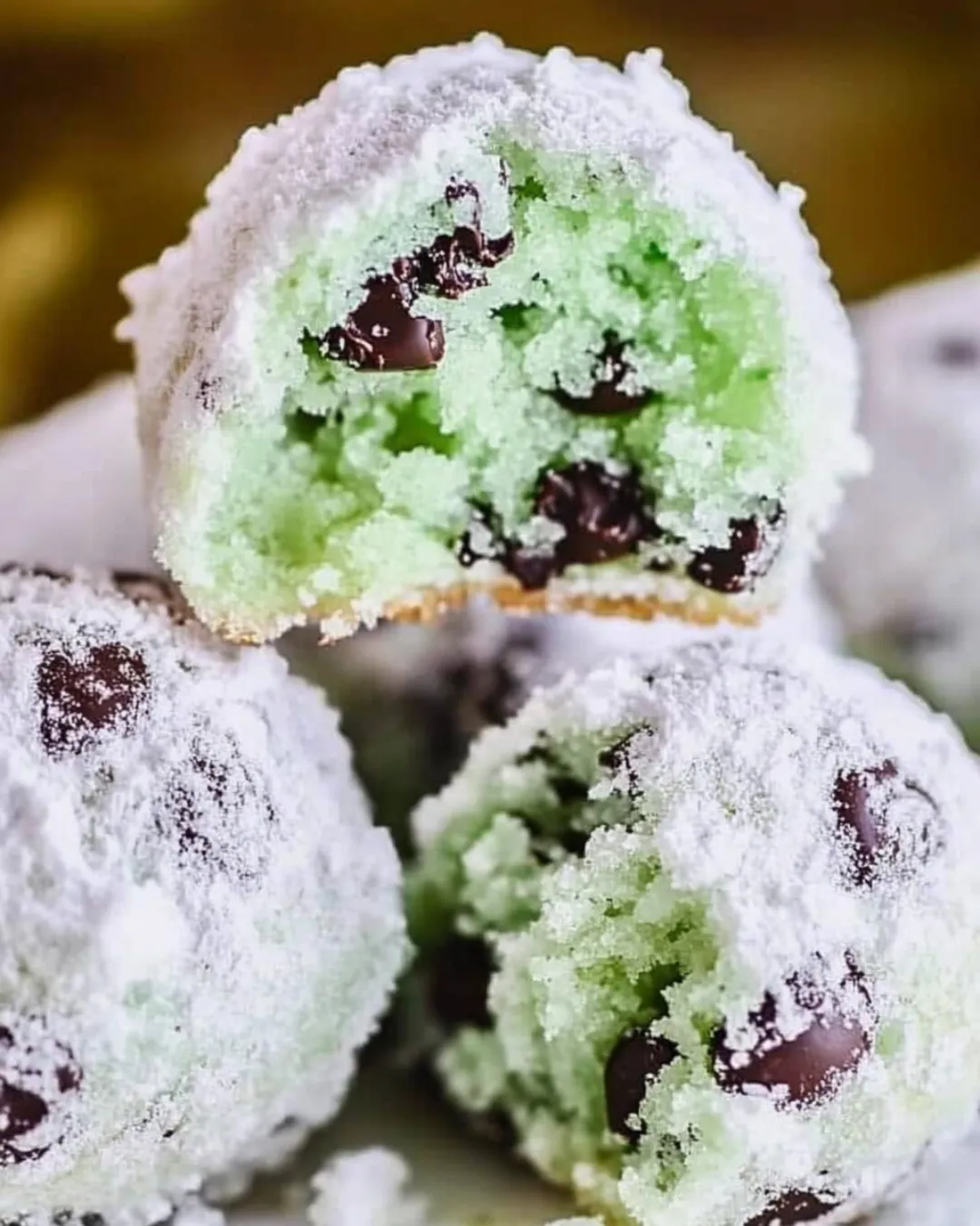 Mint Chocolate Chip Snowball Cookies Recipe