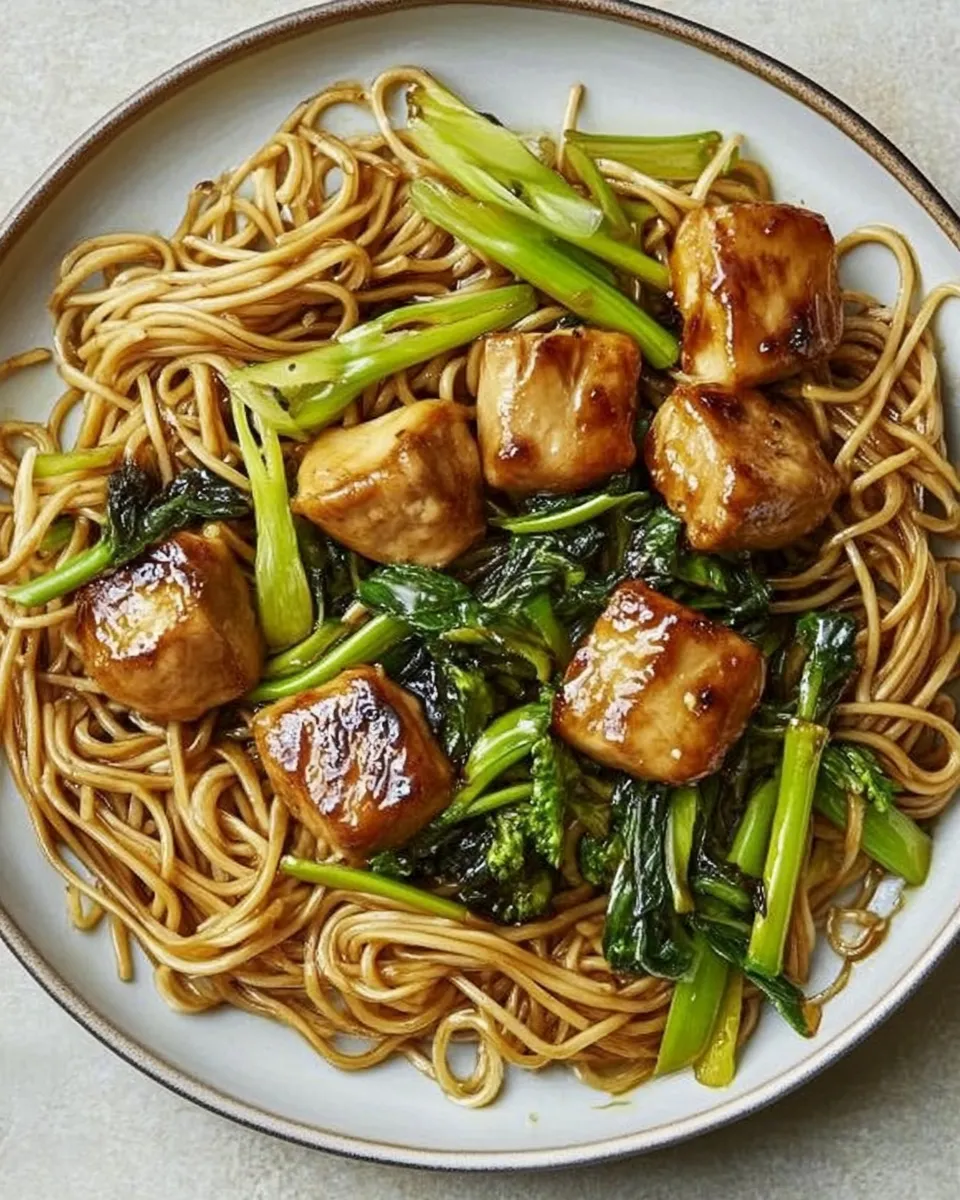 Chicken Teriyaki Noodles with tender chicken, stir-fried vegetables, and a glossy teriyaki sauce.