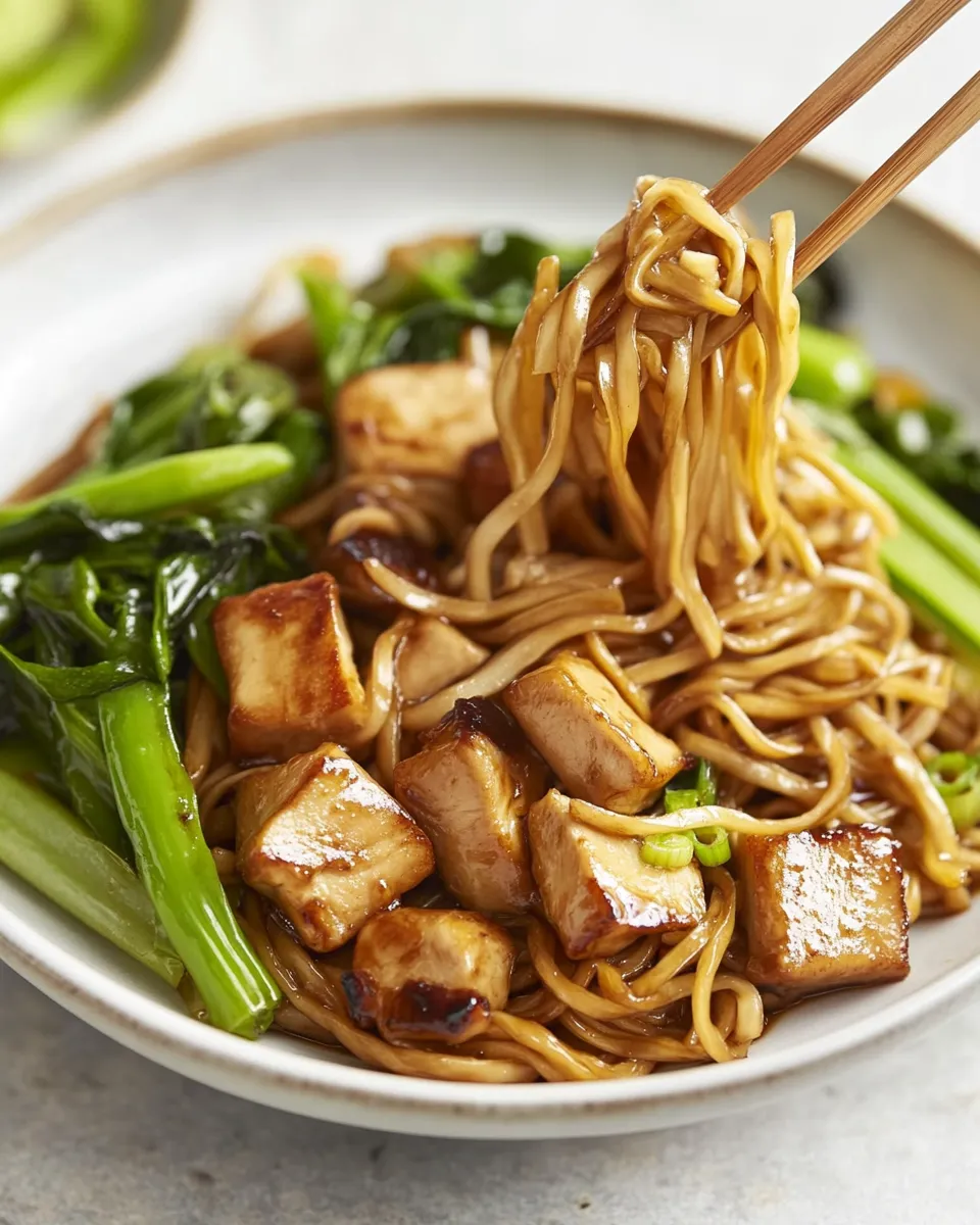 Chicken Teriyaki Noodles with tender chicken, stir-fried vegetables, and a glossy teriyaki sauce.