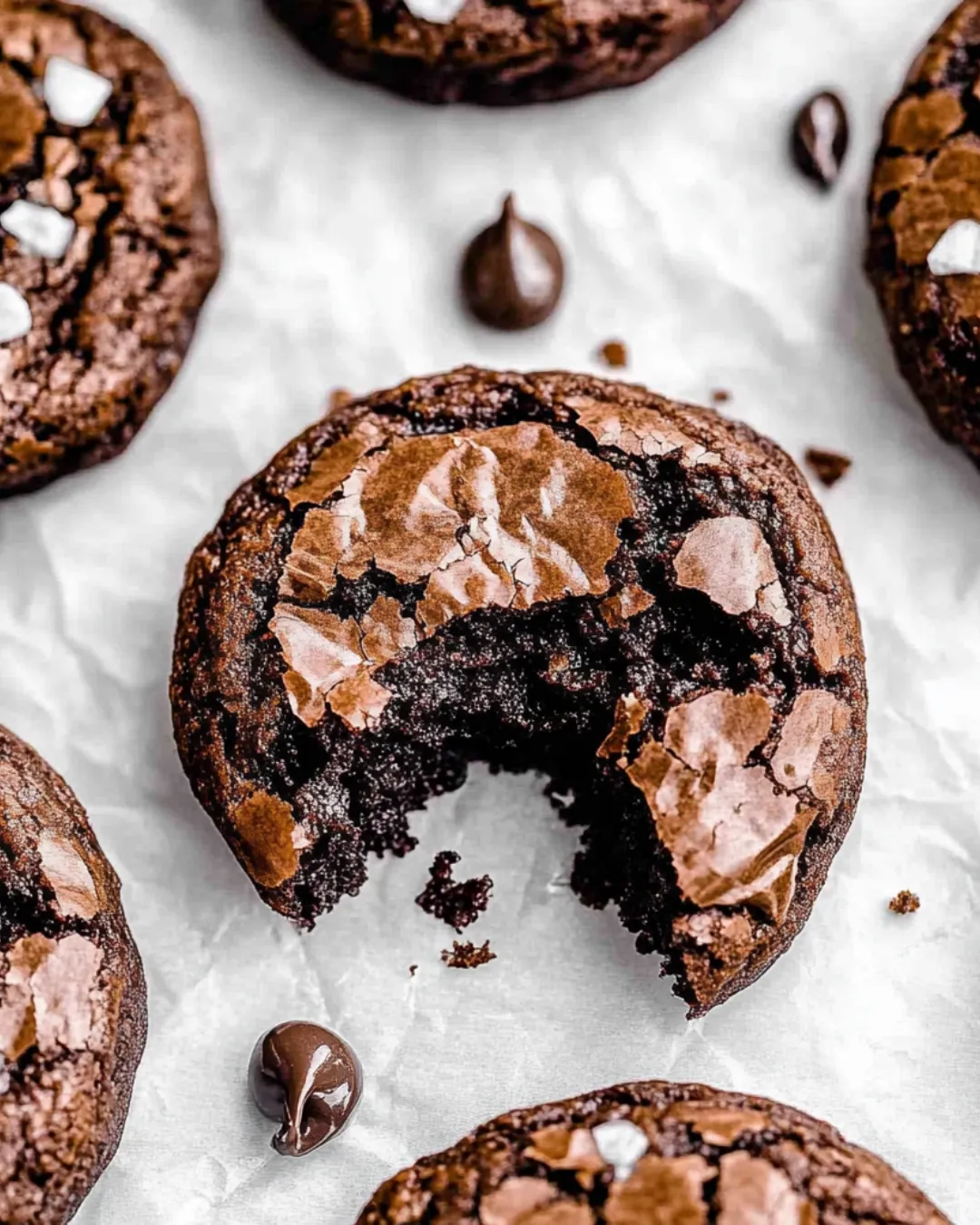 Fudgy chewy brookies with a rich brownie and chocolate chip cookie layer, cut into squares.