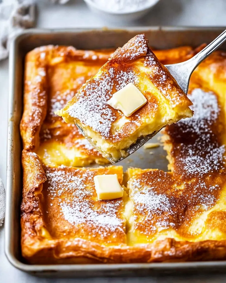 Fluffy Baked German Pancake with golden, puffy edges.