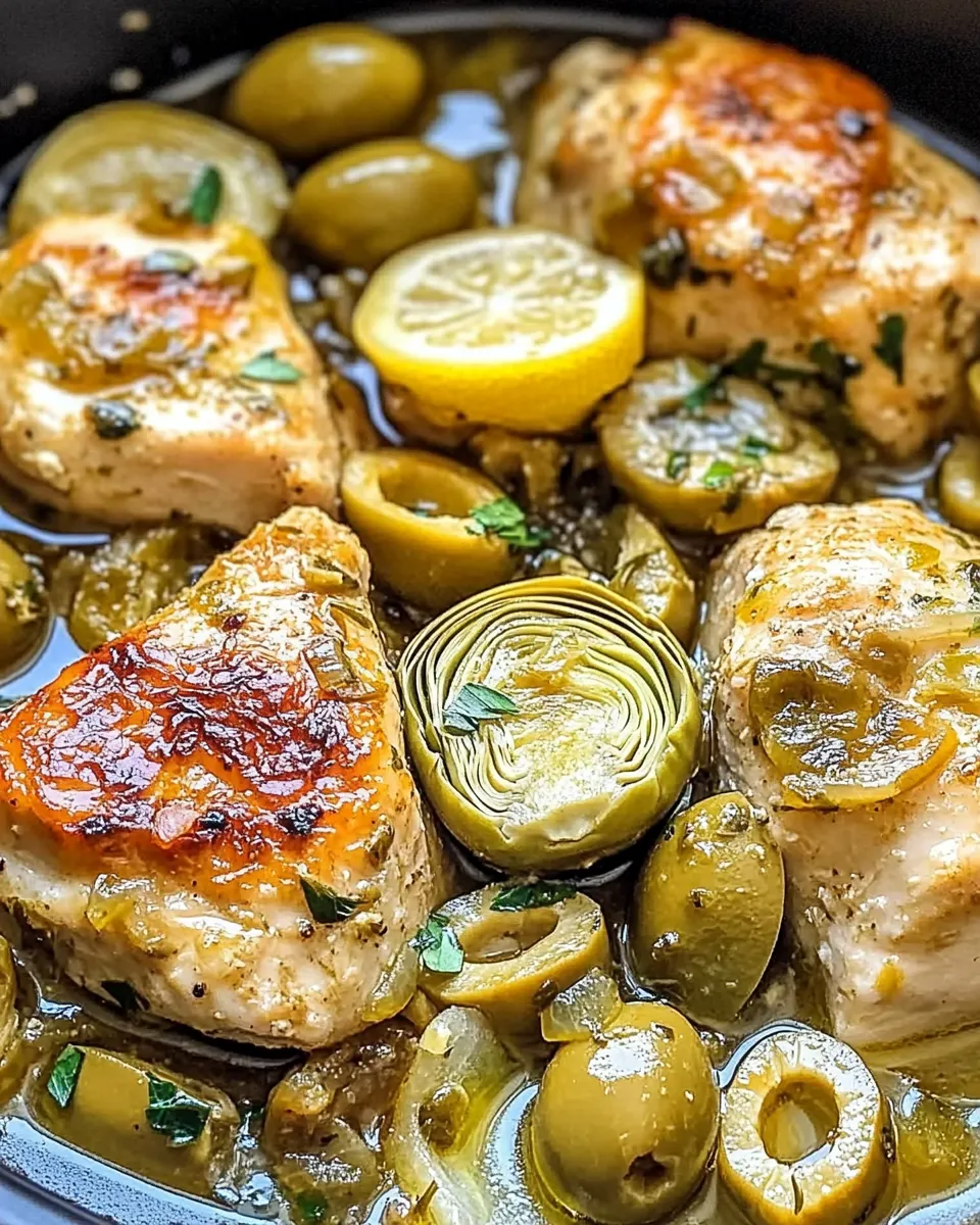 Mediterranean Lemon Chicken with Artichokes & Olives – A flavorful and healthy dish with bright lemon, briny olives, and tender chicken.