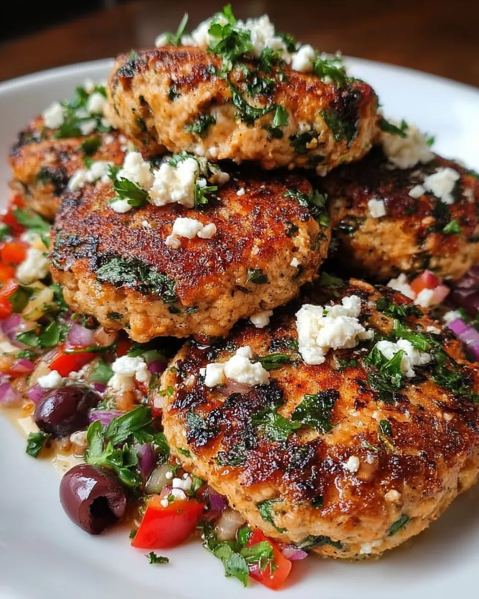 Mediterranean chicken patty ingredients preparation