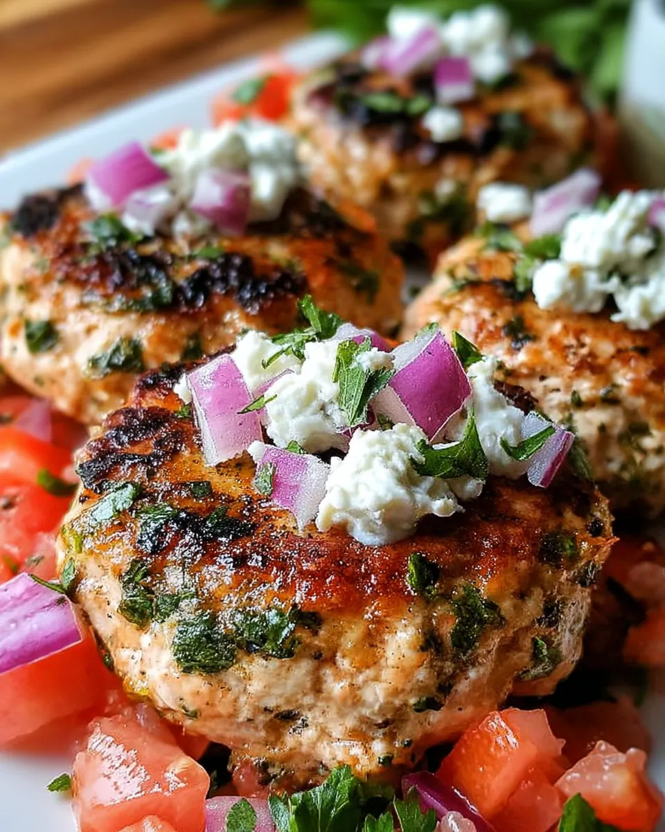 Mediterranean chicken patties meal prep containers