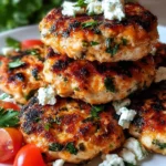 Mediterranean chicken patties grilled with lemon and herbs