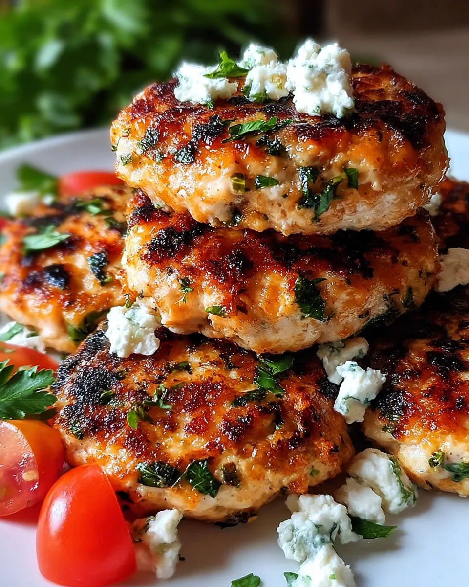 Mediterranean chicken patties grilled with lemon and herbs