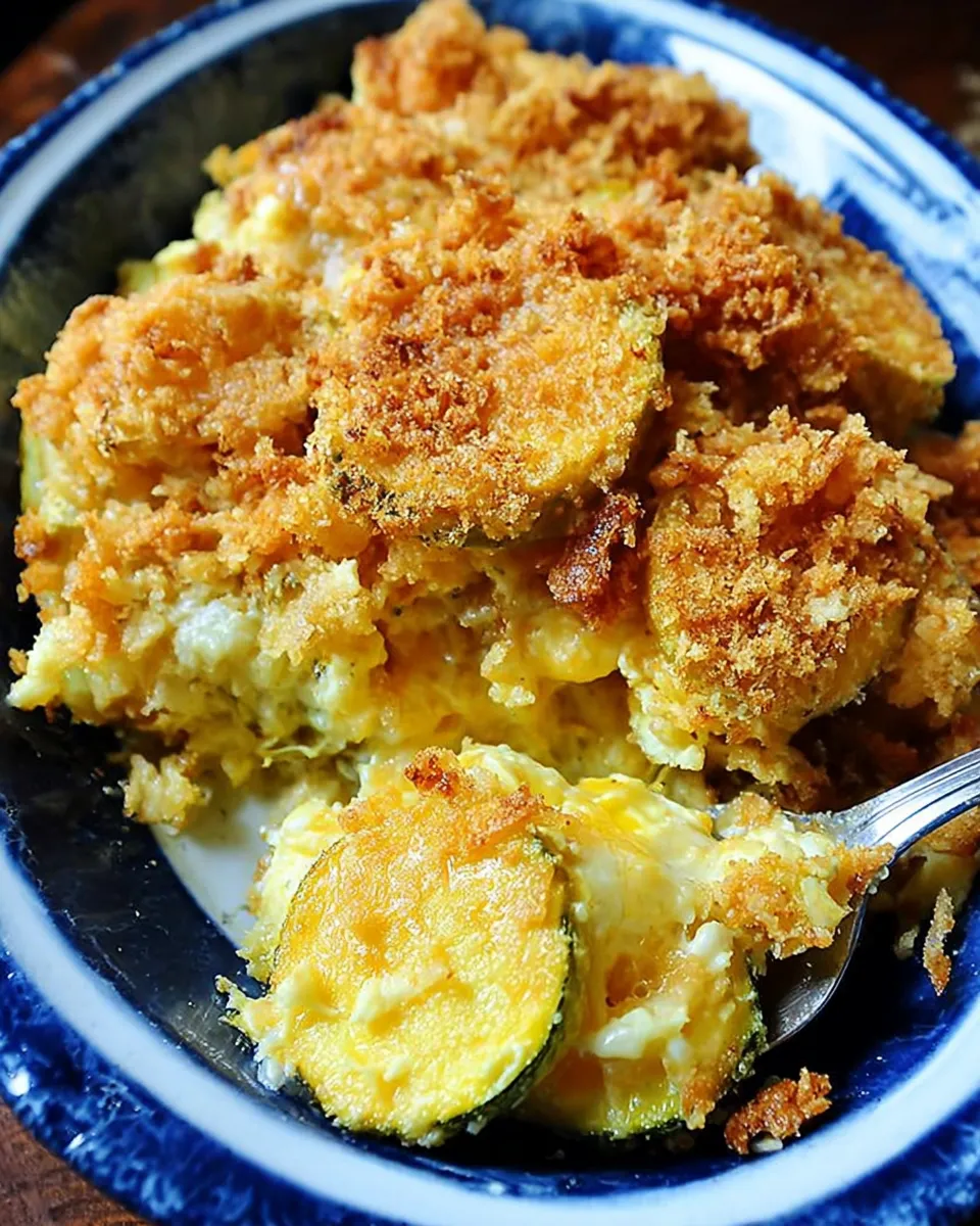 unbaked southern squash casserole preparation
