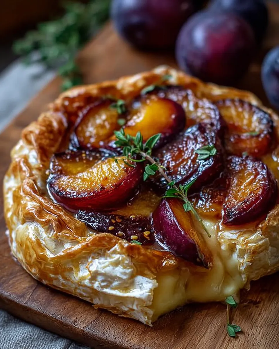 baked brie with plums and thyme