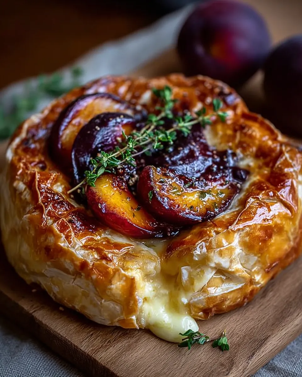 serving baked brie with plums
