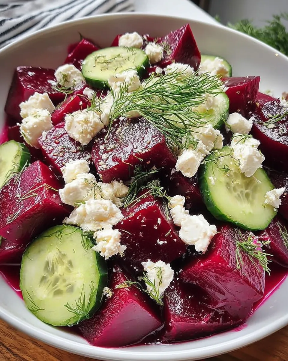 Beet Salad with Feta, Cucumbers, and Dill