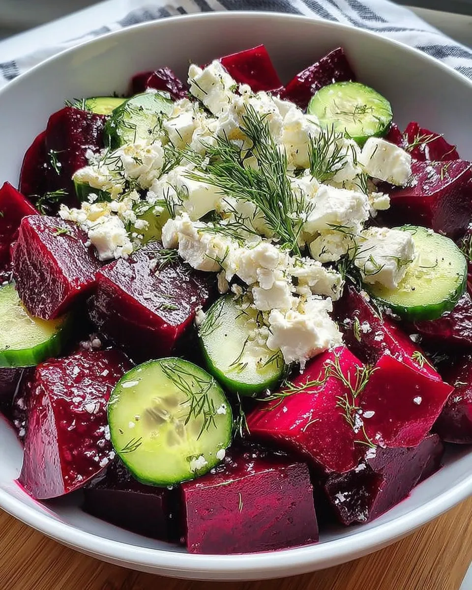 Beet salad ready to serve