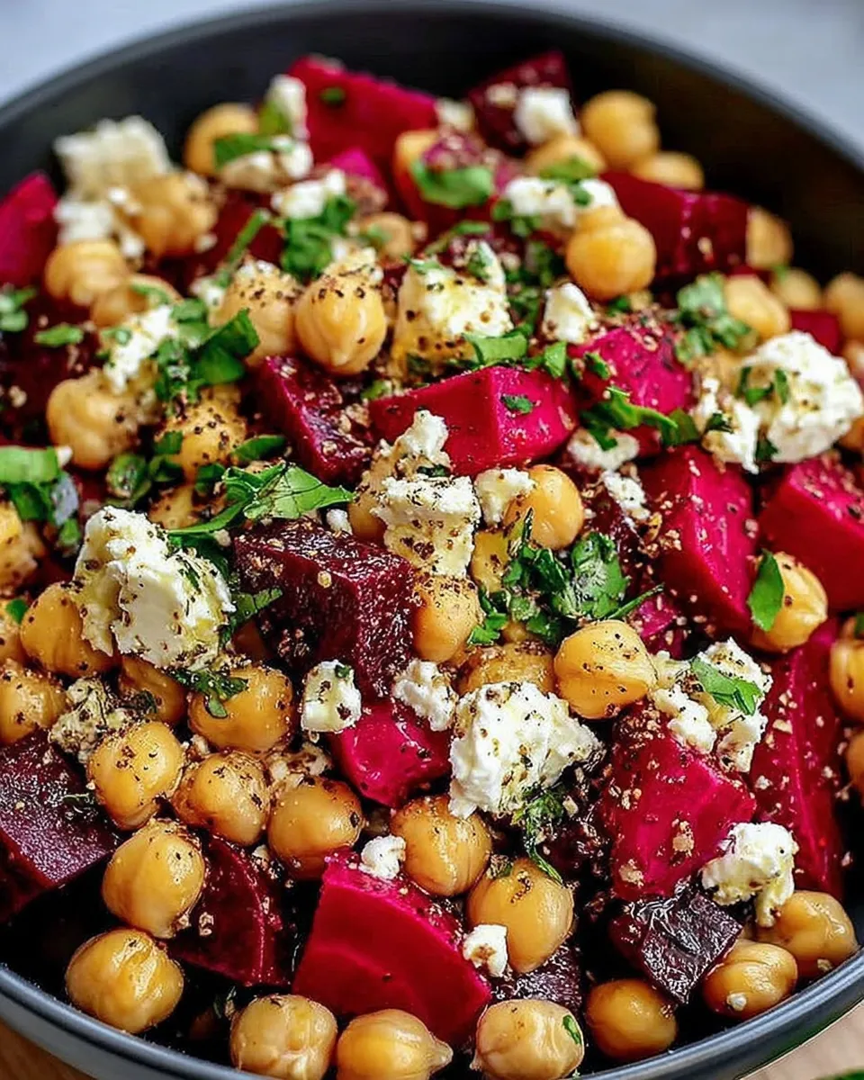 Chickpea Beet and Feta Salad