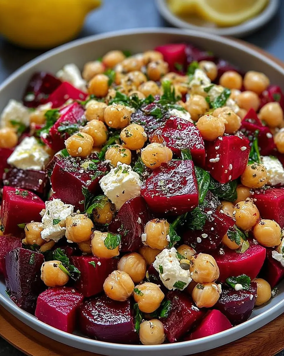 Ingredients for Chickpea Beet Feta Salad
