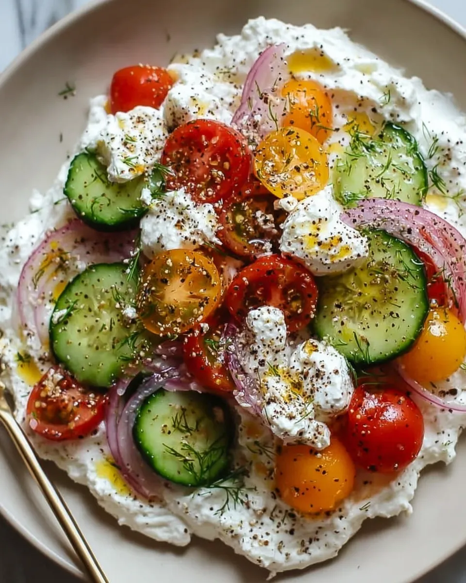 Ingredients for cucumber tomato cottage cheese
