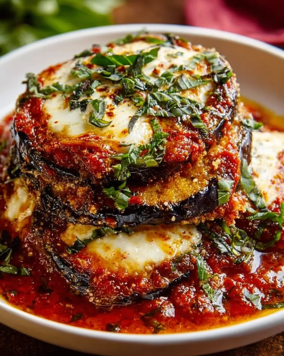 Baked Eggplant Parmigiana fresh from oven