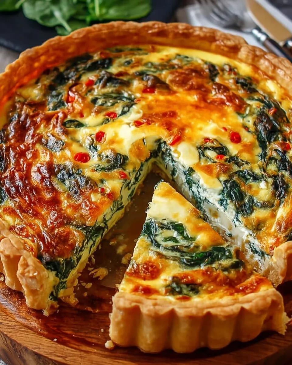 Ingredients for Ricotta and Spinach Quiche