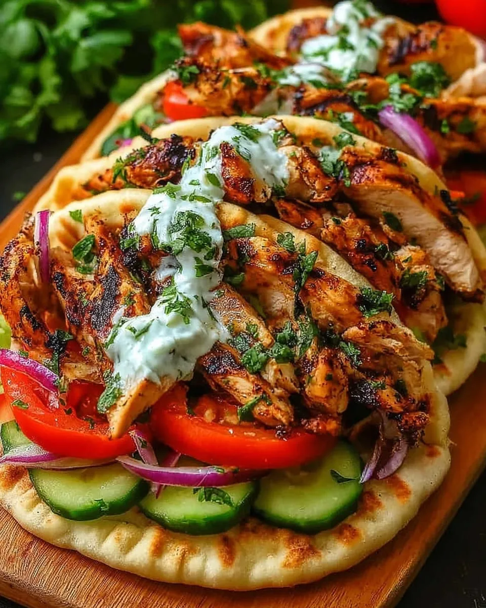 Ingredients for Greek Chicken Gyros with Cucumber Tzatziki