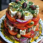 Greek Feta Salad Tower recipe