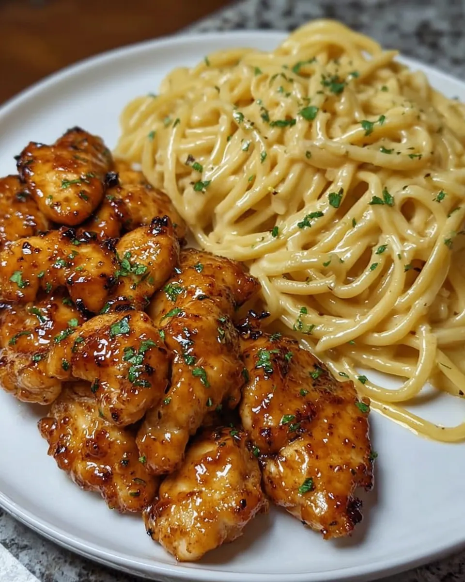 Ingredients for lemon garlic butter chicken and pasta
