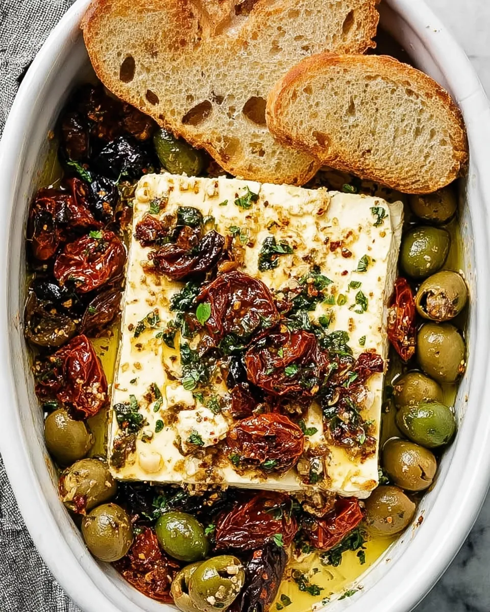 Mediterranean baked feta appetizer