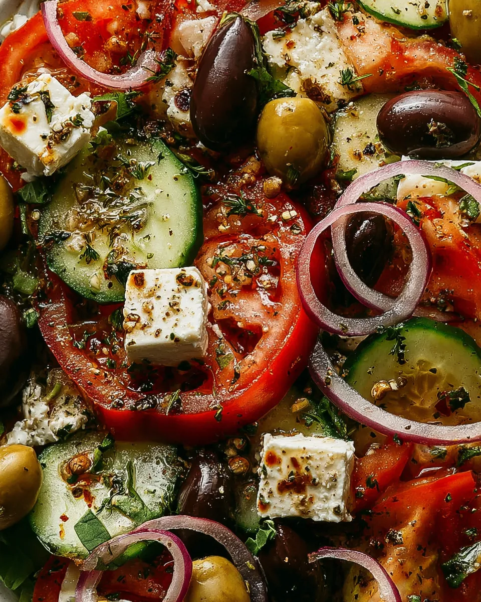 Mediterranean Greek Salad with Feta and Olives