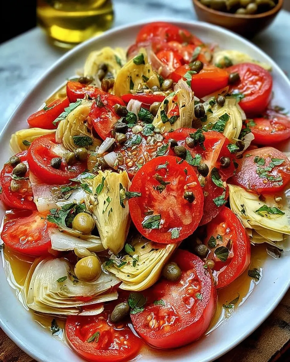 Refreshing tomato and artichoke salad