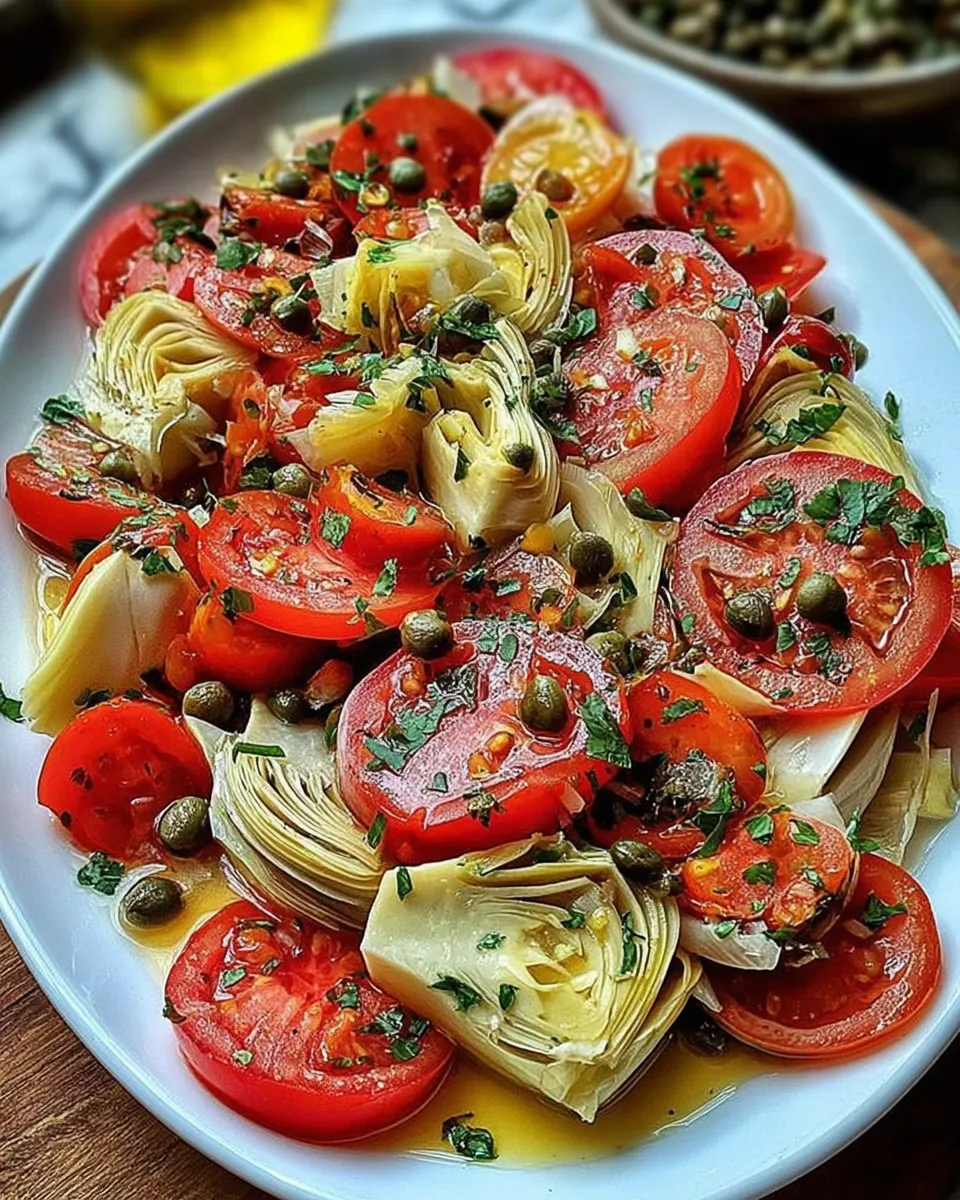 Mediterranean-style tomato and artichoke salad