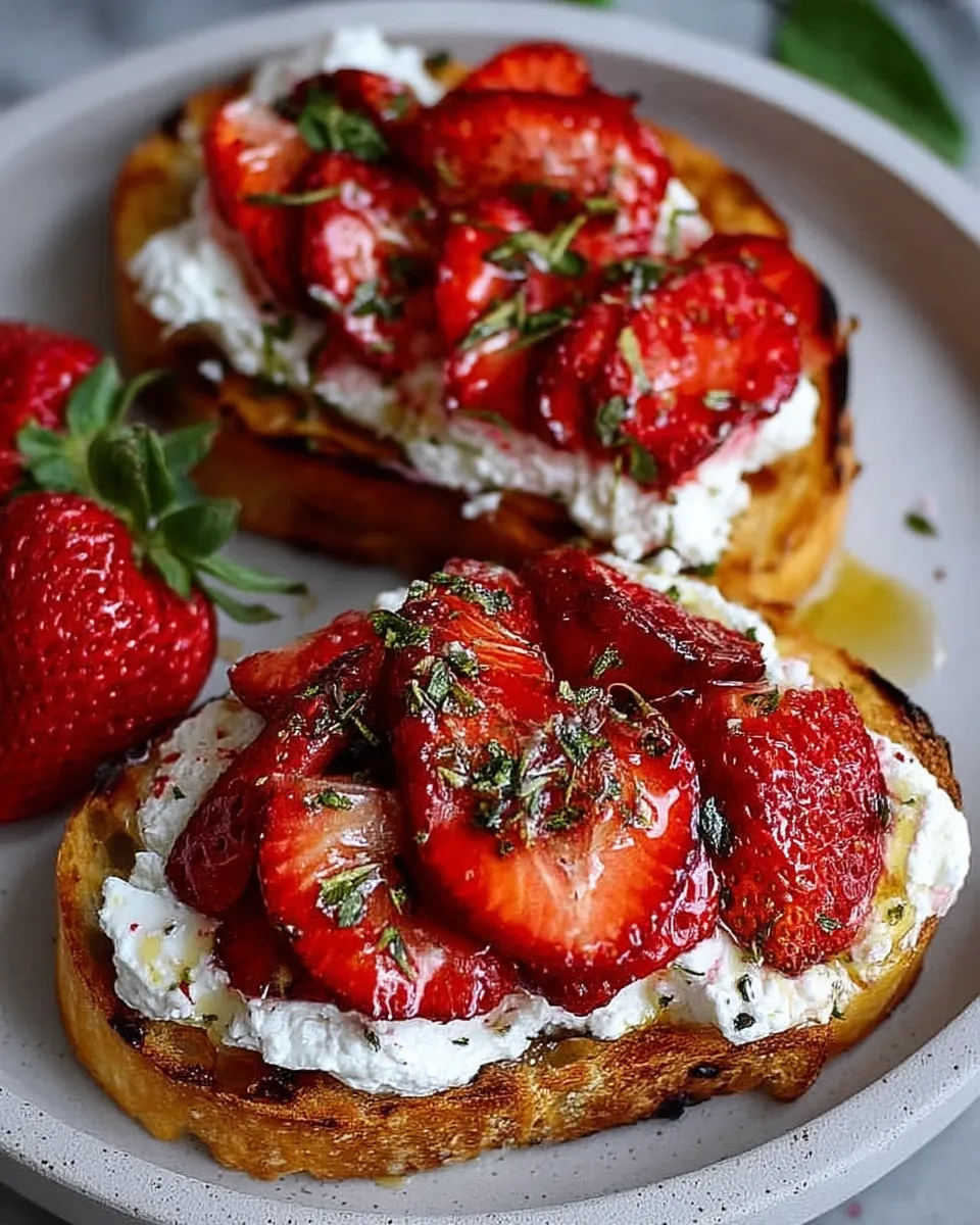final strawberry ricotta toast presentation