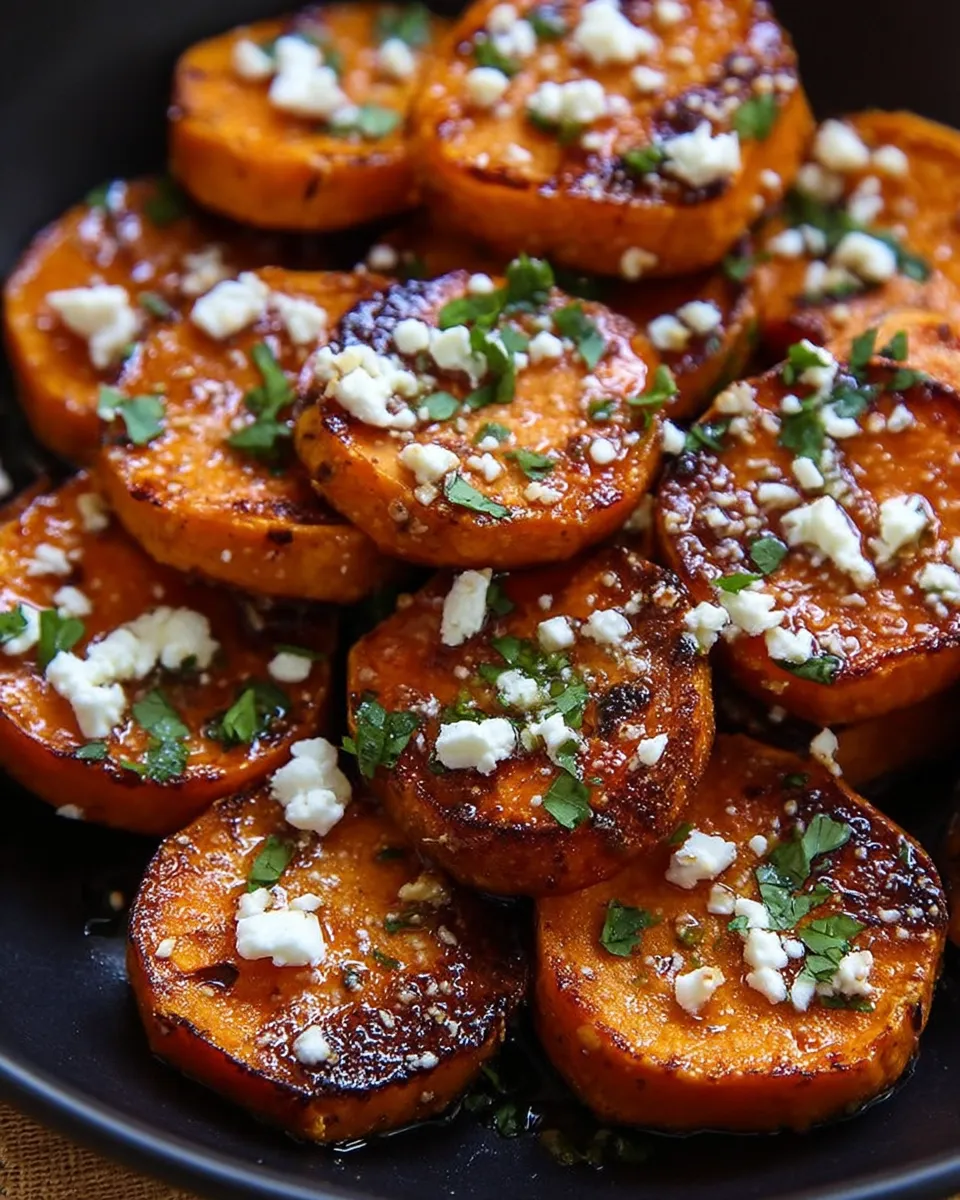 Sweet potato rounds roasting in oven