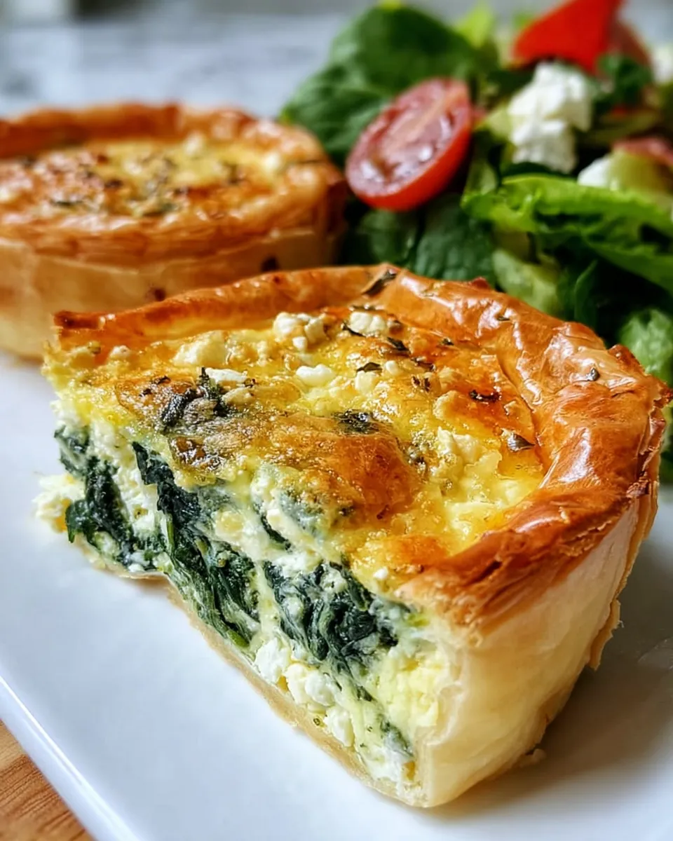 Assembling phyllo layers for spinach tart in pan