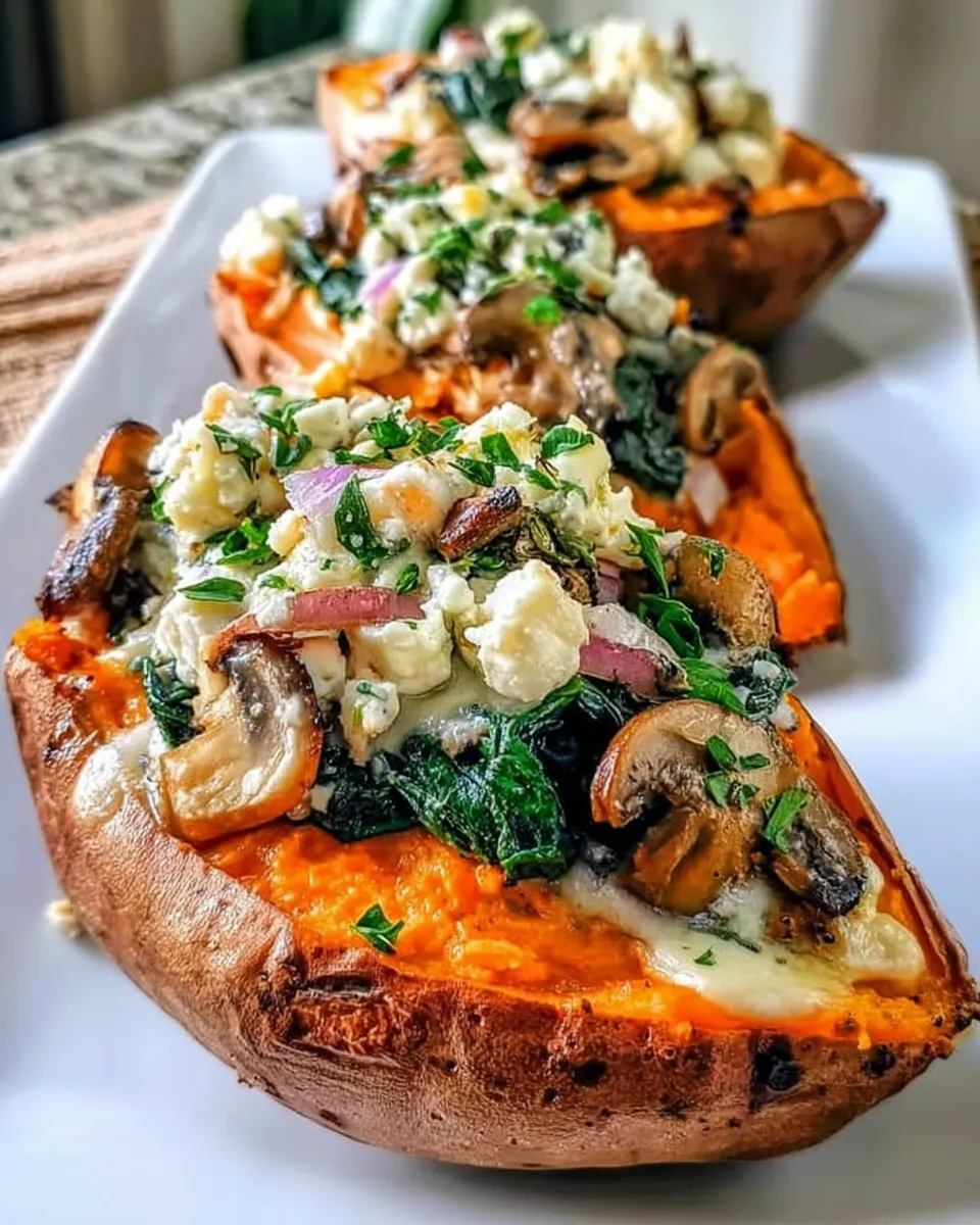 Served stuffed sweet potatoes