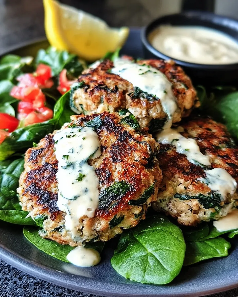 Mixing ground turkey with spinach and feta in a bowl