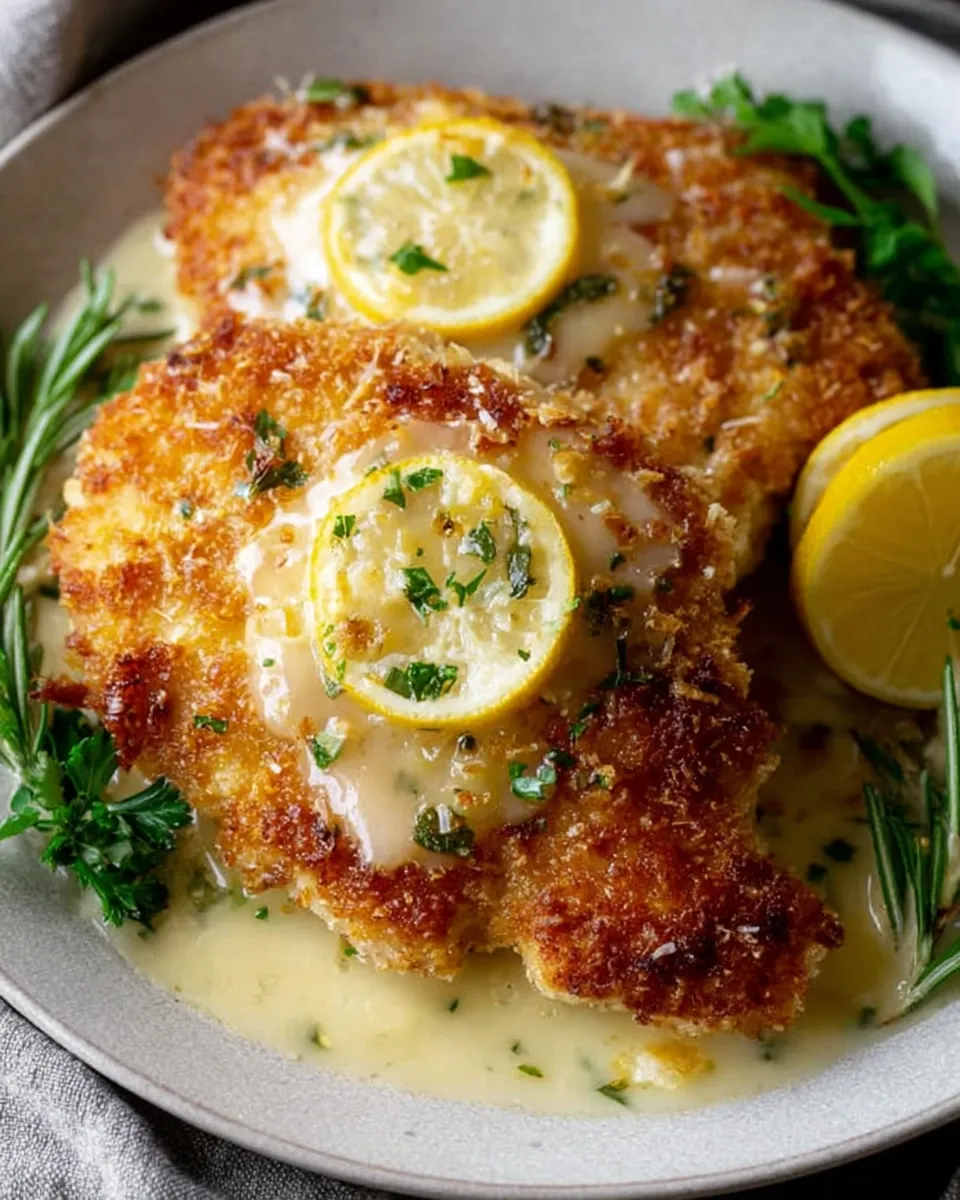 Zesty Lemon Pecorino Crispy Chicken plated