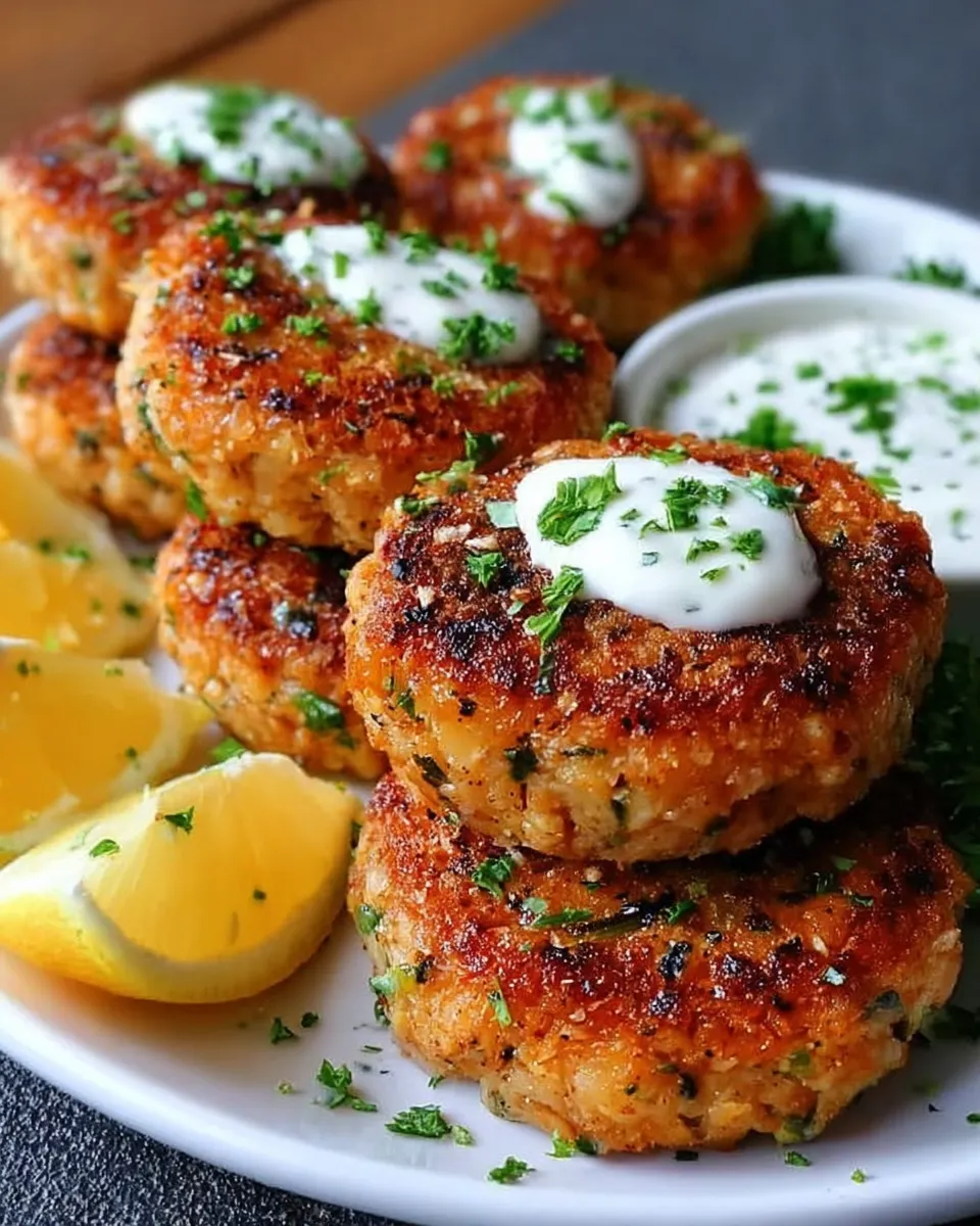 Golden Mediterranean chickpea patties served with creamy yogurt sauce and fresh herbs