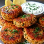 Golden Mediterranean chickpea patties served with creamy yogurt sauce and fresh herbs