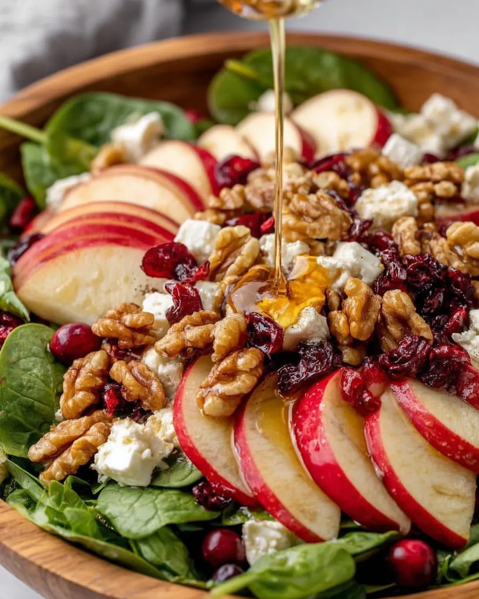 Apple Walnut Cranberry Salad in serving bowl