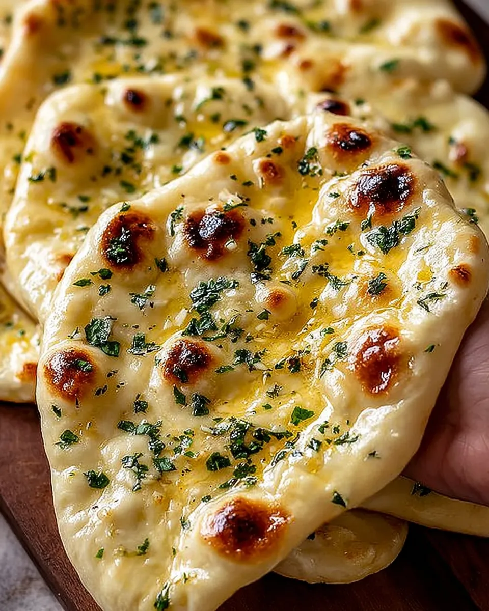 Garlic naan ingredients flatlay