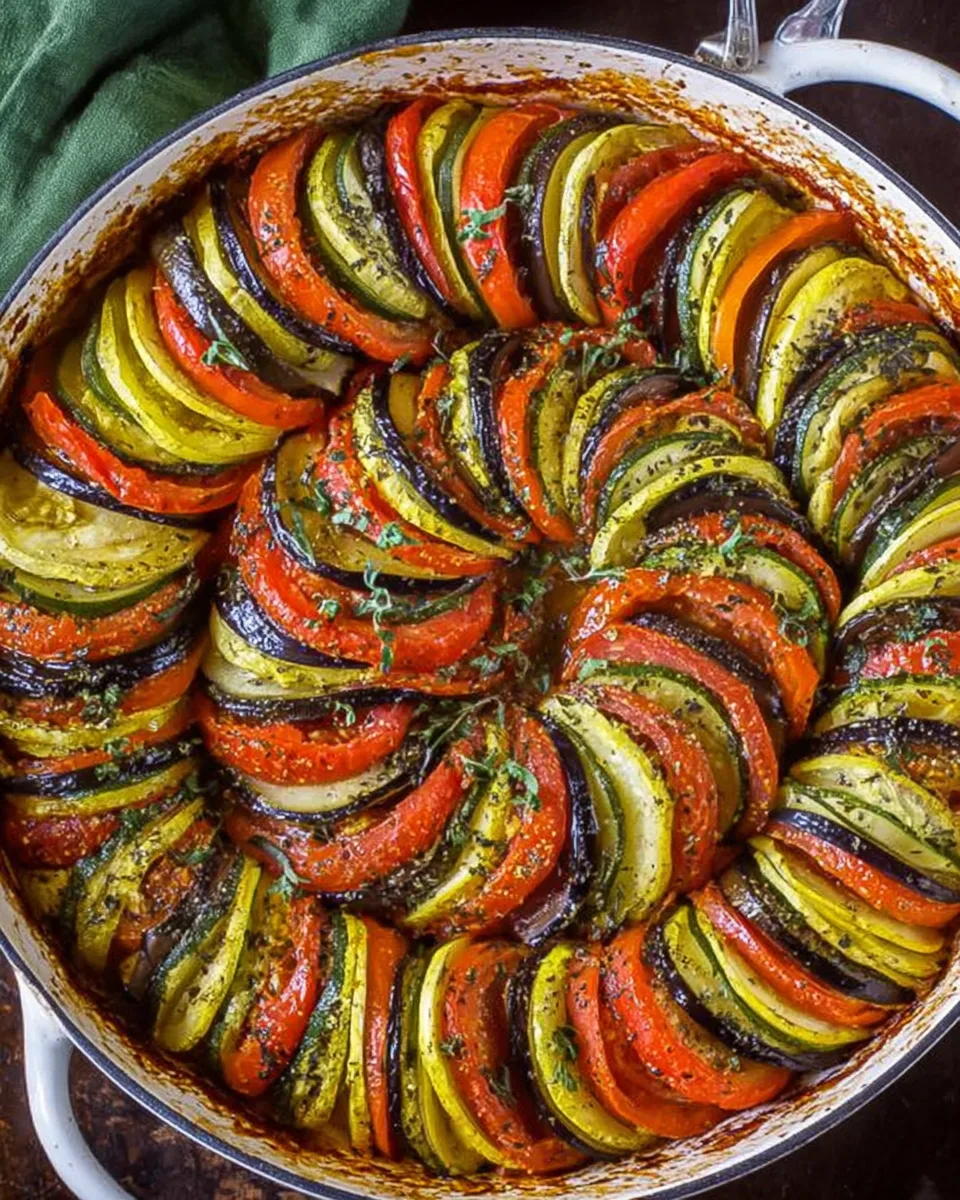  Baked ratatouille spiral of vegetables
