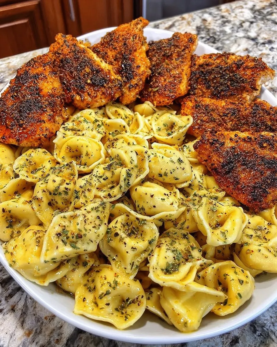 Cheesy Garlic Cajun Chicken Tortellini with Velveeta Cream