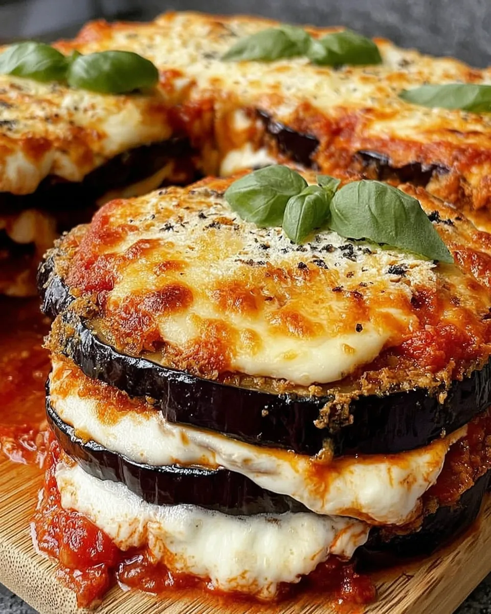 Cottage Cheese Eggplant Parmesan fresh from oven