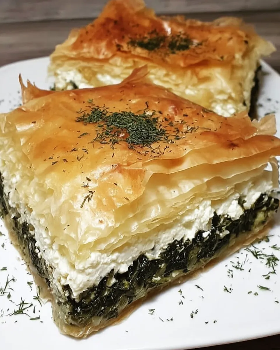 Step-by-step cooking images of Greek Spinach Pie