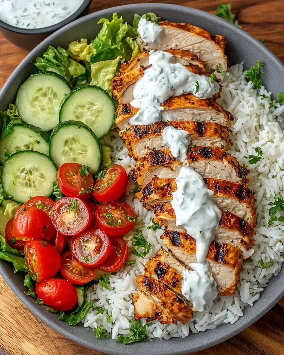 Grilled Chicken Tzatziki Bowl with Fresh Ingredients