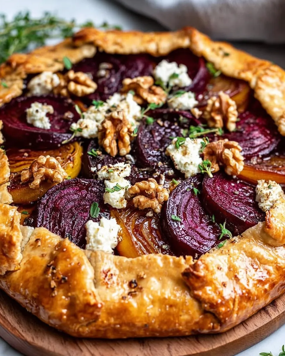 Assembling the beet galette step by step