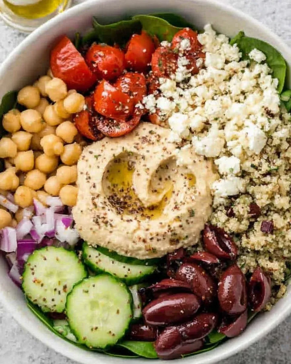 served hummus bowl with veggies