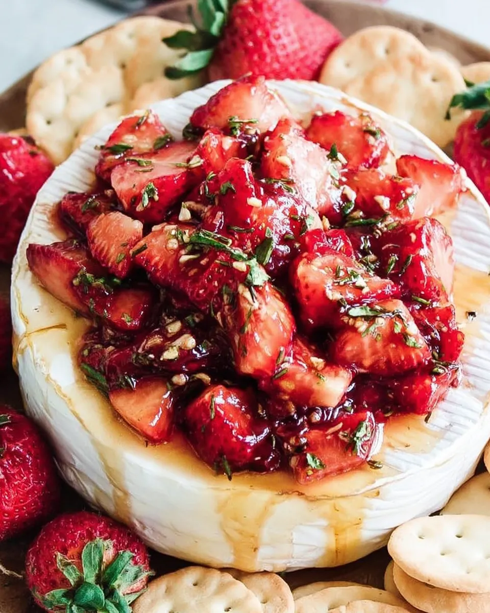 Roasted Strawberry Brie Delight on a platter