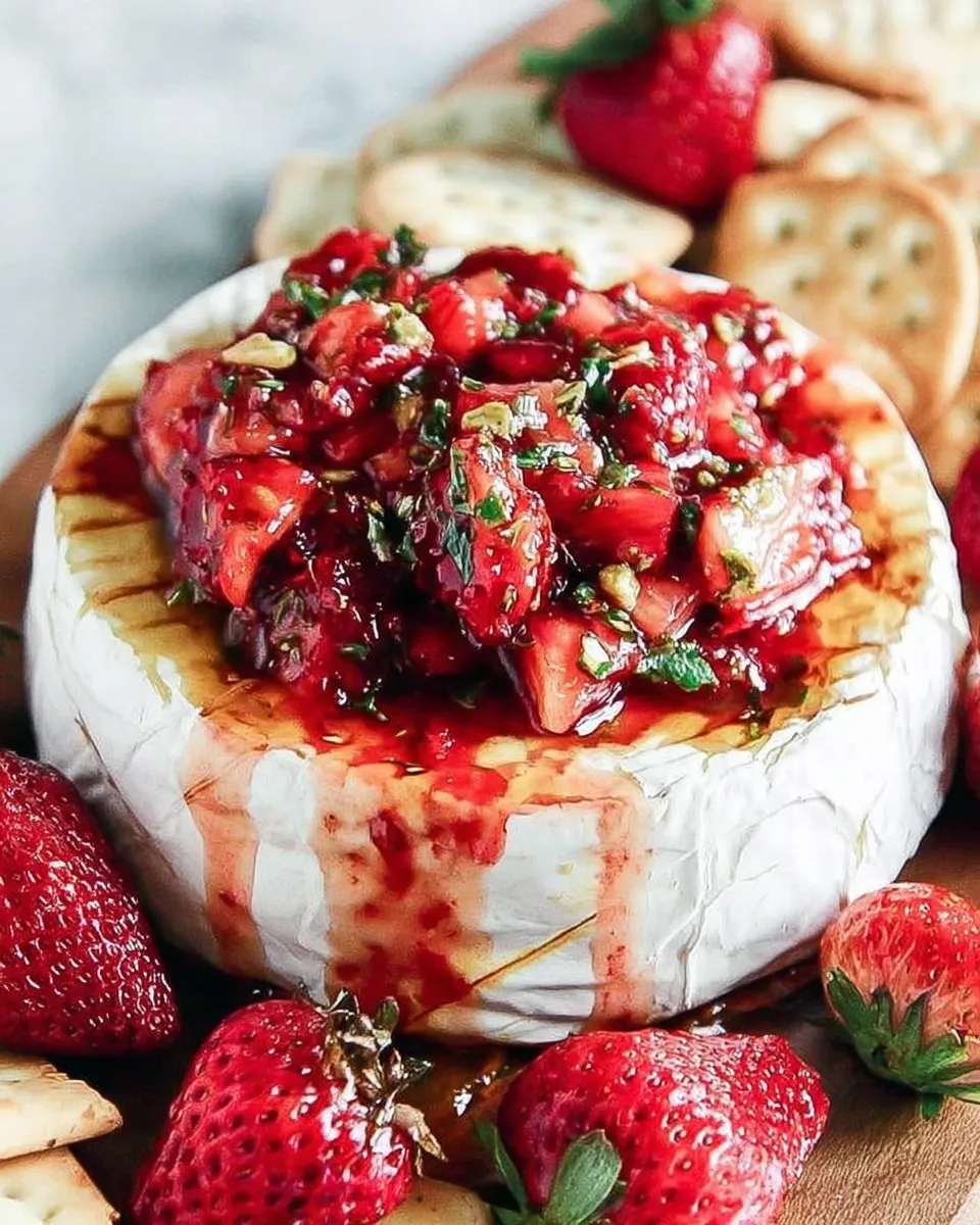 Roasted strawberries for Brie topping