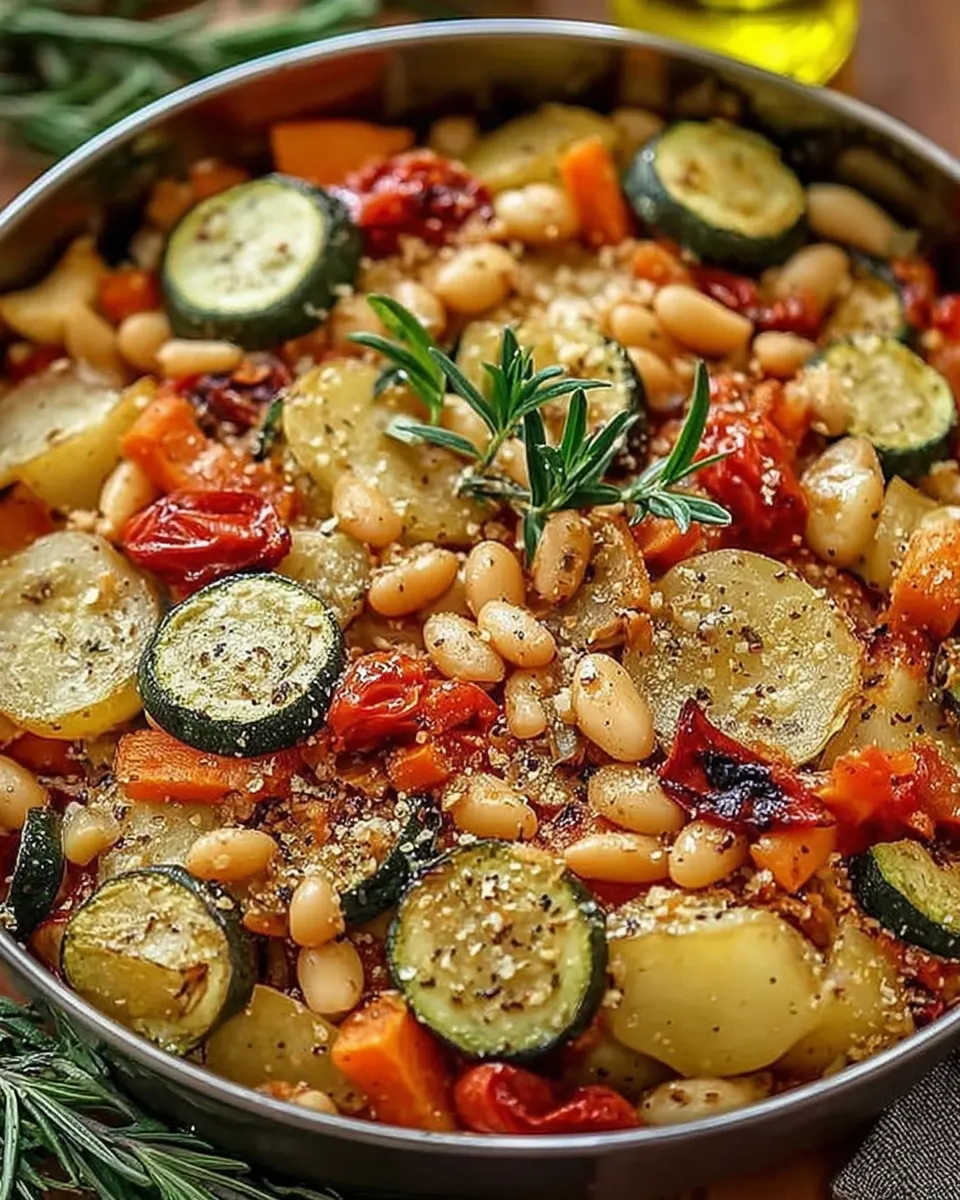 Rustic Roasted Vegetable Bake with Cannellini Beans