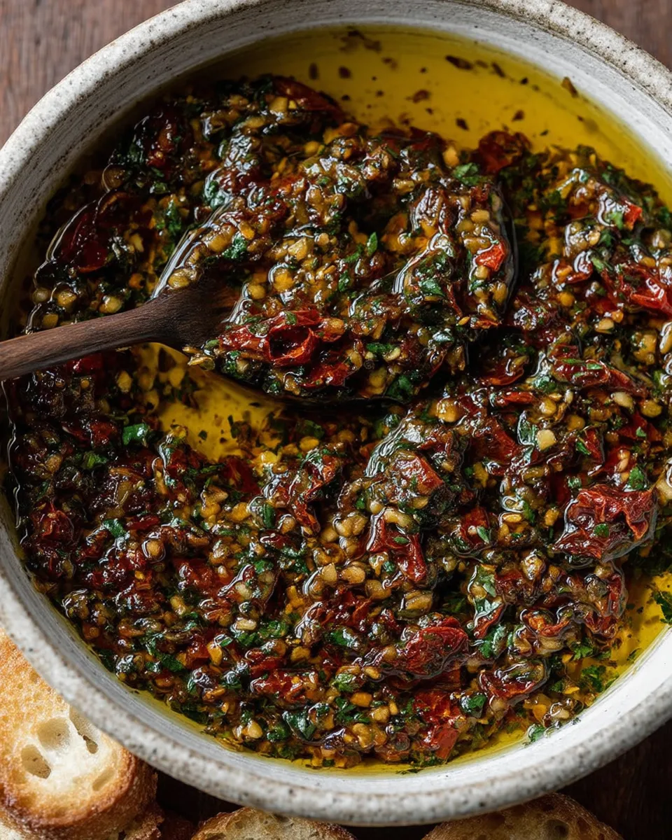 Infused olive oil with garlic and chili