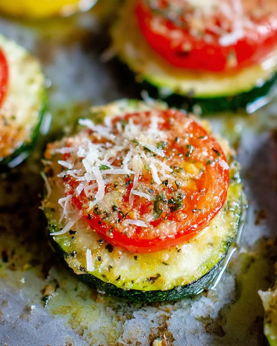 Baked Parmesan Zucchini Bites ready to serve
