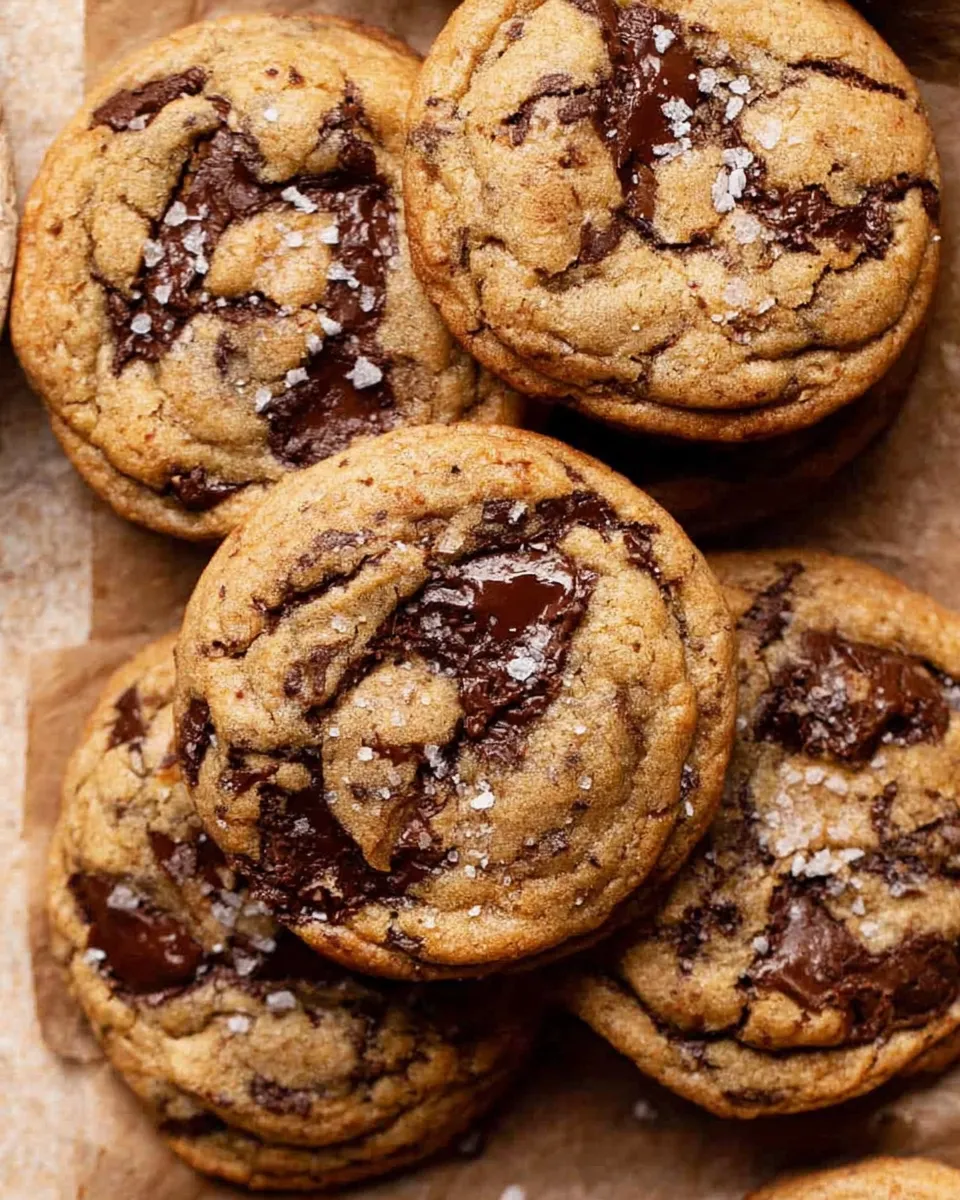 Chewy pumpkin chocolate chip cookies with gooey chocolate on a rustic table